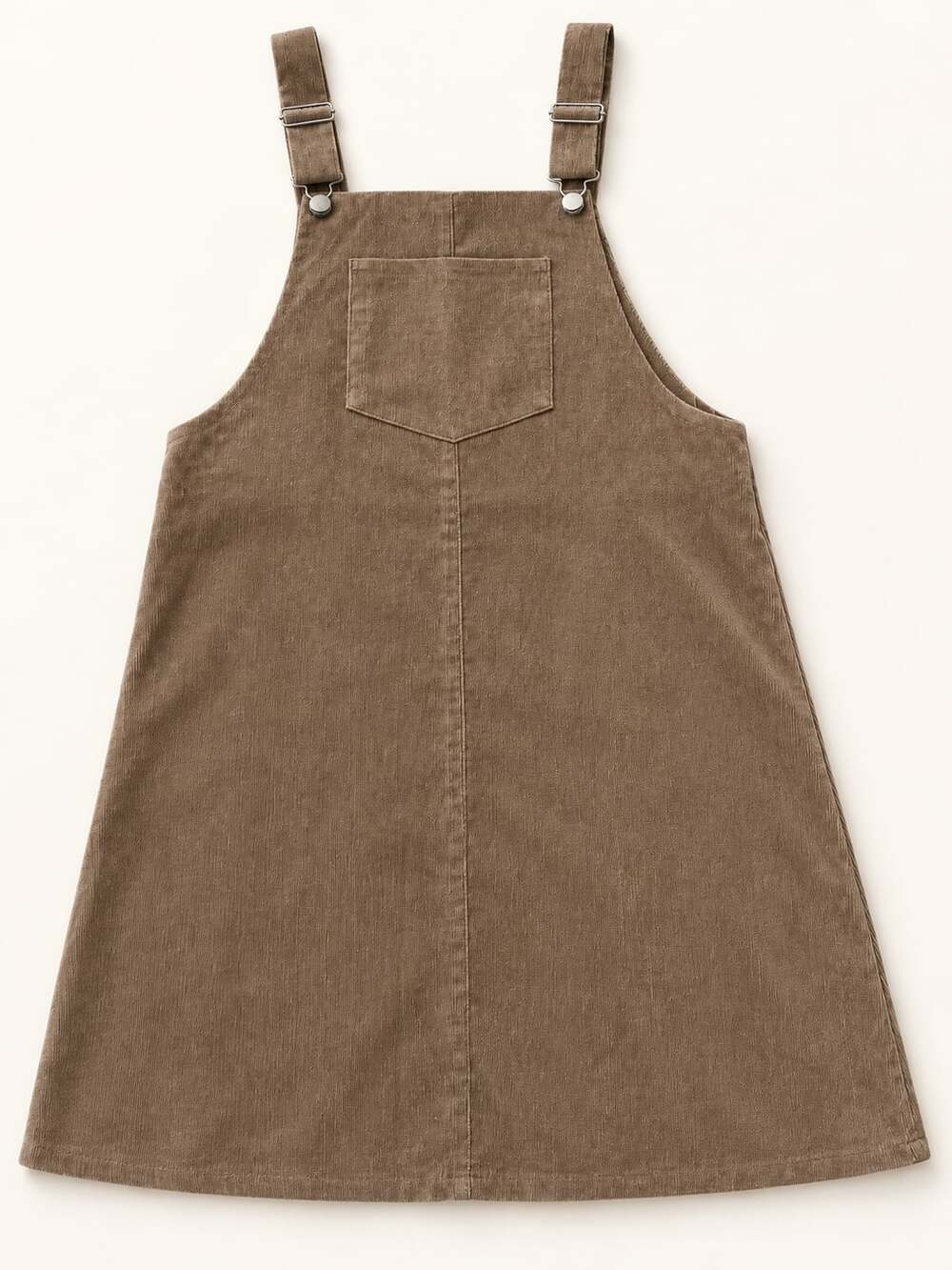 Everly Corduroy Pinafore Dress Brown Mini Jumper Overall Skirt (c)